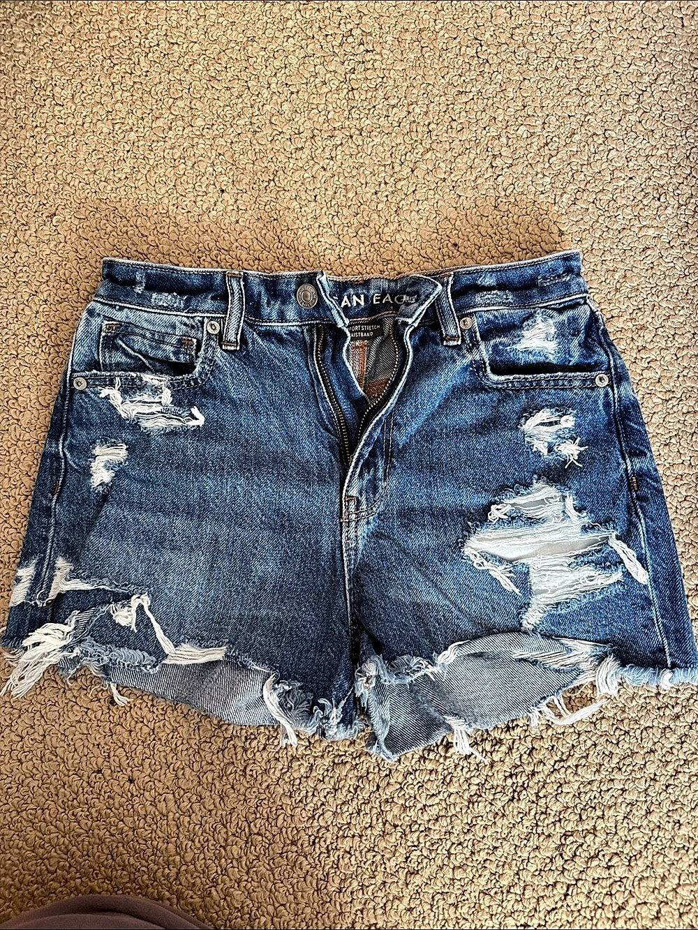 American Eagle Mom Short Distressed Denim Jean Shorts Size 2